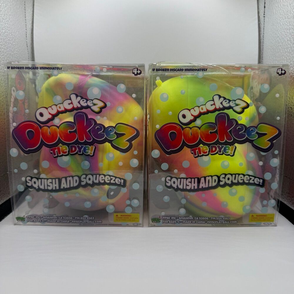 PPNC - Quackeez Tie Dye Duckeez (Set of 2) Sensory Squishy Fidget Toy NEW